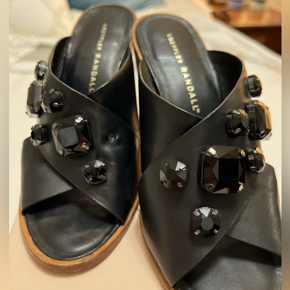 Loeffler Randall Etta Jewel-Embellished Black Mule Sandal - Picture 5 of 11